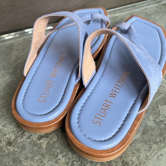 Stuart Weitzman Suede Lyla Flat Sandal - Picture 7 of 11